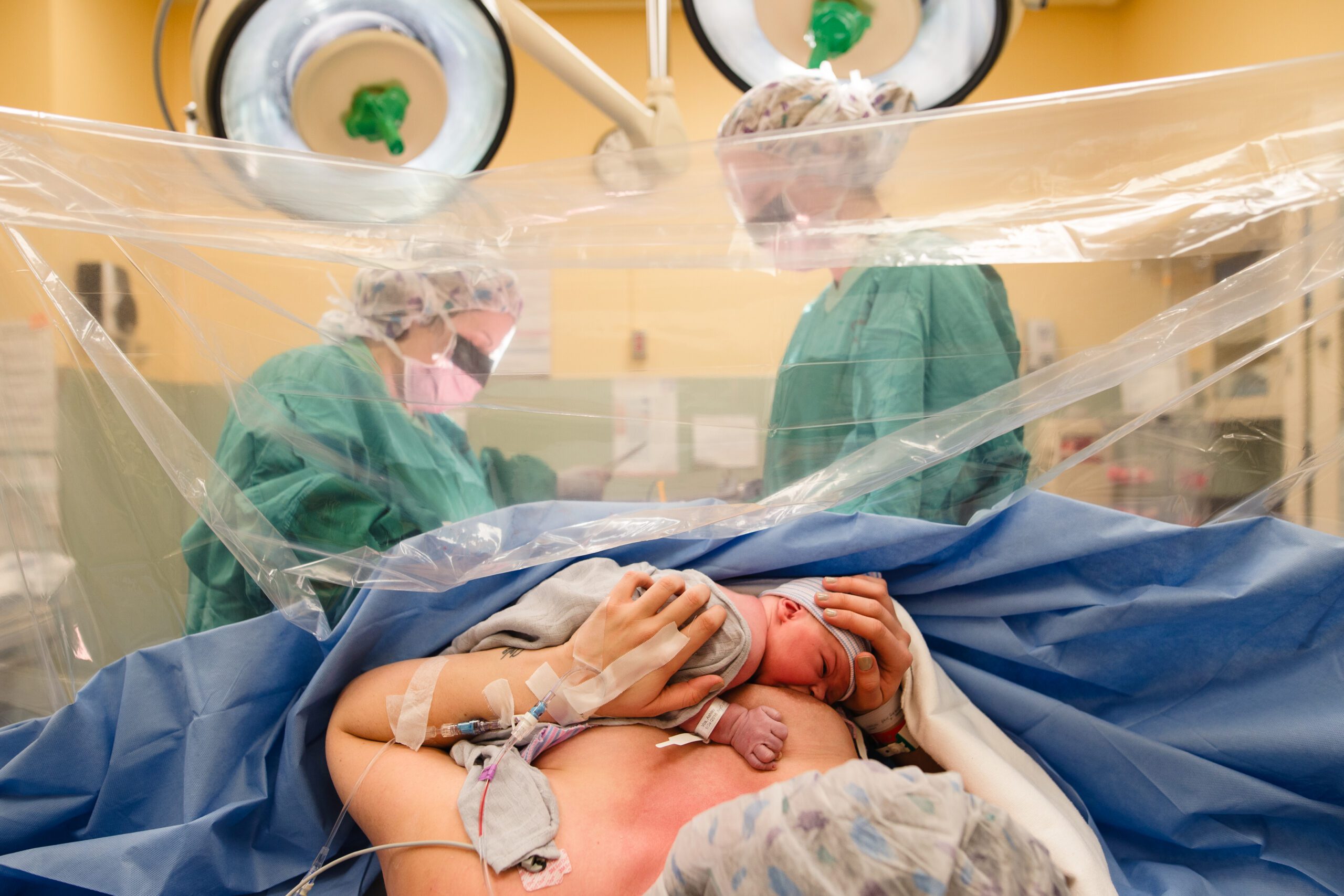 birth photography in raleigh cesarean section